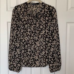 Women’s Long Sleeve Black Floral Blouse Size:M